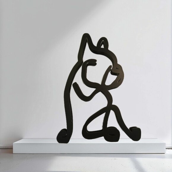 Frenchie Bulldog Dog METAL Sculpture 14.2 x  10.5 cm Desk Wall Shelf - Picture 3 of 7